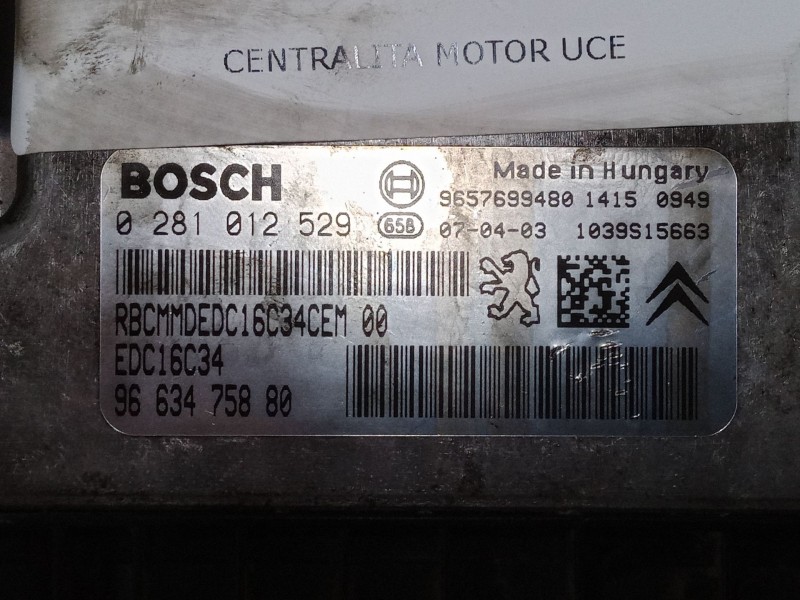 Recambio de centralita motor uce para peugeot 207/207+ (wa_, wc_) 1.4 hdi referencia OEM IAM 9663475880  