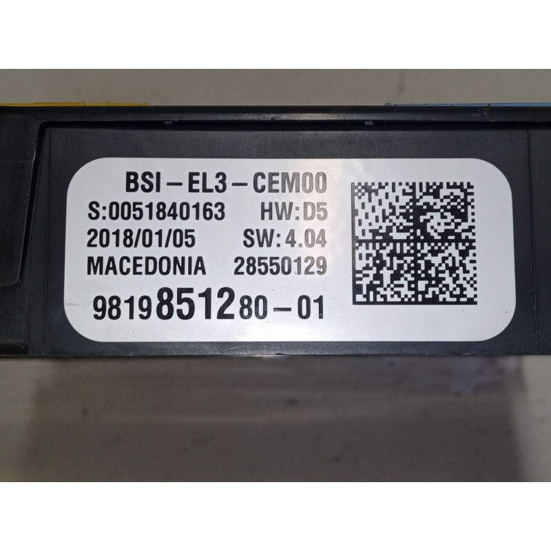 Recambio de bsi para peugeot 308 ii (lb_, lp_, lw_, lh_, l3_) 1.2 thp 110 referencia OEM IAM 9819851280   Recambio de bsi para peugeot 308 ii (lb_, lp_, lw_, lh_, l3_) 1.2 thp 110 referencia OEM IAM 9819851280