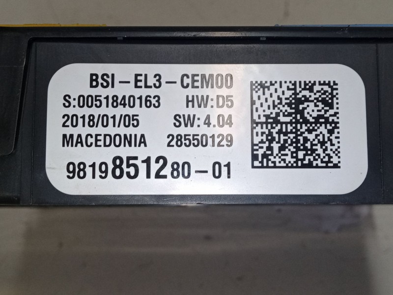 Recambio de bsi para peugeot 308 ii (lb_, lp_, lw_, lh_, l3_) 1.2 thp 110 referencia OEM IAM 9819851280   Recambio de bsi para peugeot 308 ii (lb_, lp_, lw_, lh_, l3_) 1.2 thp 110 referencia OEM IAM 9819851280
