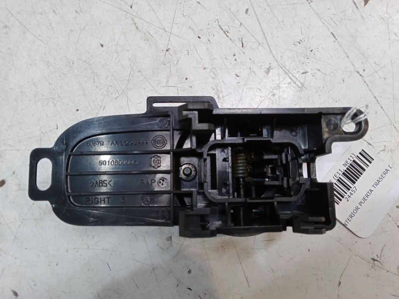 Recambio de maneta interior puerta trasera derecha para nissan note (e11, ne11) 1.5 dci referencia OEM IAM   