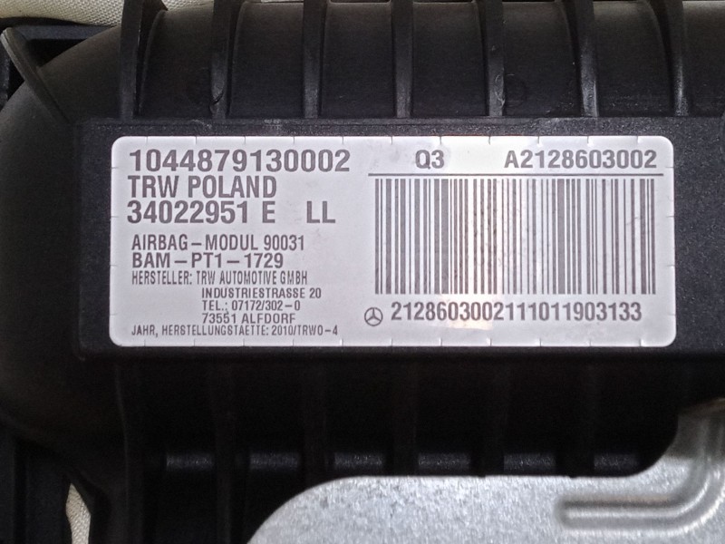 Recambio de airbag salpicadero para mercedes-benz clase e (w212) e 200 cdi / bluetec (212.005, 212.006) referencia OEM IAM A2128