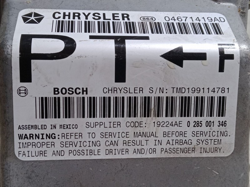 Recambio de centralita airbag para chrysler pt cruiser (pt_) 2.0 referencia OEM IAM 04671419AD   Recambio de centralita airbag para chrysler pt cruiser (pt_) 2.0 referencia OEM IAM 04671419AD