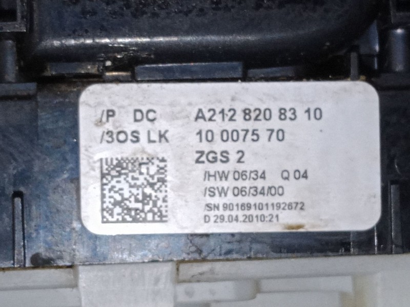 Recambio de mando elevalunas delantero izquierdo para mercedes-benz clase e (w212) e 200 cdi / bluetec (212.005, 212.006) refere