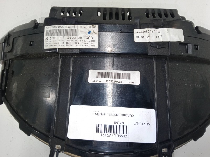 Recambio de cuadro instrumentos para mercedes-benz clase e (w212) e 200 cdi / bluetec (212.005, 212.006) referencia OEM IAM A212
