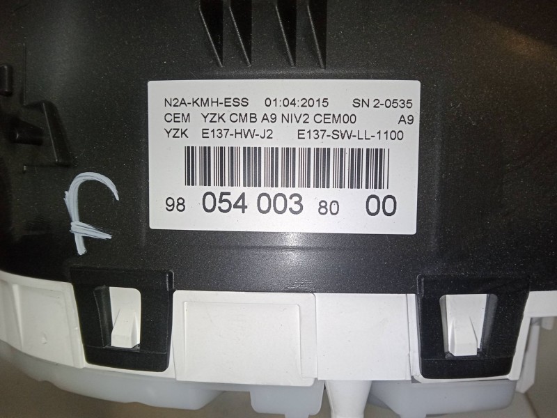 Recambio de cuadro instrumentos para peugeot 208 i (ca_, cc_) 1.2 vti 82 referencia OEM IAM 980540038000   Recambio de cuadro instrumentos para peugeot 208 i (ca_, cc_) 1.2 vti 82 referencia OEM IAM 980540038000