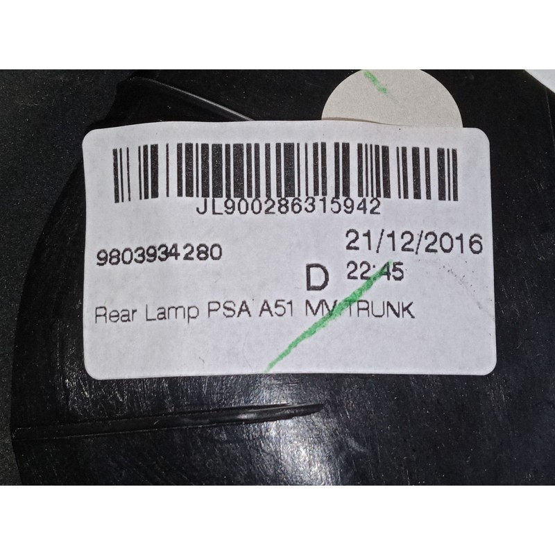 Recambio de piloto trasero porton derecho para citroën c3 ii (sc_) 1.2 vti 82 referencia OEM IAM 9803934280  