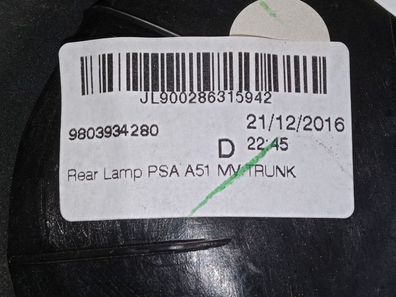 Recambio de piloto trasero porton derecho para citroën c3 ii (sc_) 1.2 vti 82 referencia OEM IAM 9803934280  