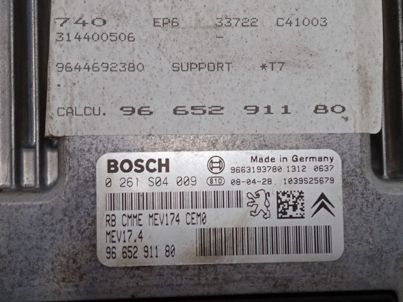 Recambio de centralita motor uce para peugeot 308 i (4a_, 4c_) 1.6 16v referencia OEM IAM 9665291180  0261S04009 Recambio de centralita motor uce para peugeot 308 i (4a_, 4c_) 1.6 16v referencia OEM IAM 9665291180  0261S04009