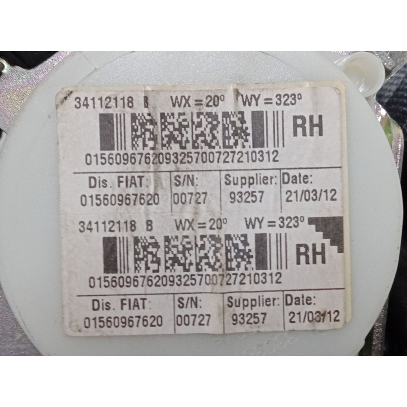 Recambio de cinturon seguridad trasero derecho para alfa romeo giulietta (940_) 1.6 jtdm (940fxd1a) referencia OEM IAM 015609676