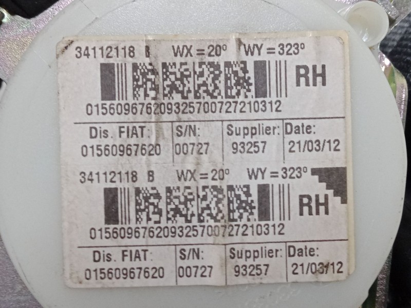 Recambio de cinturon seguridad trasero derecho para alfa romeo giulietta (940_) 1.6 jtdm (940fxd1a) referencia OEM IAM 015609676