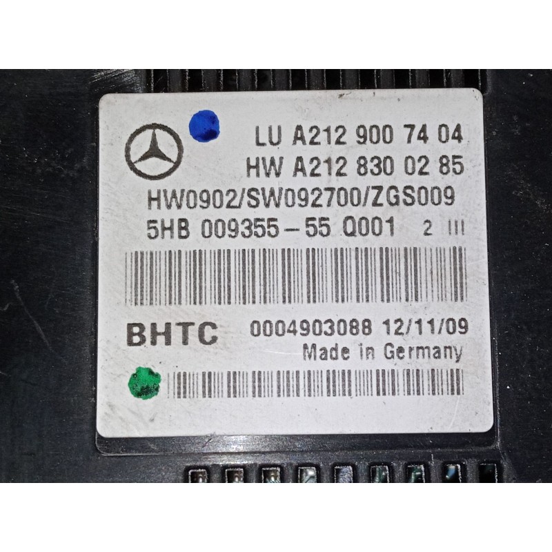 Recambio de mando climatizador para mercedes-benz clase e (w212) e 200 cdi / bluetec (212.005, 212.006) referencia OEM IAM A2129