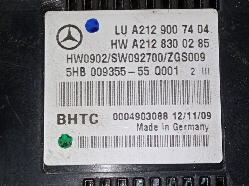 Recambio de mando climatizador para mercedes-benz clase e (w212) e 200 cdi / bluetec (212.005, 212.006) referencia OEM IAM A2129