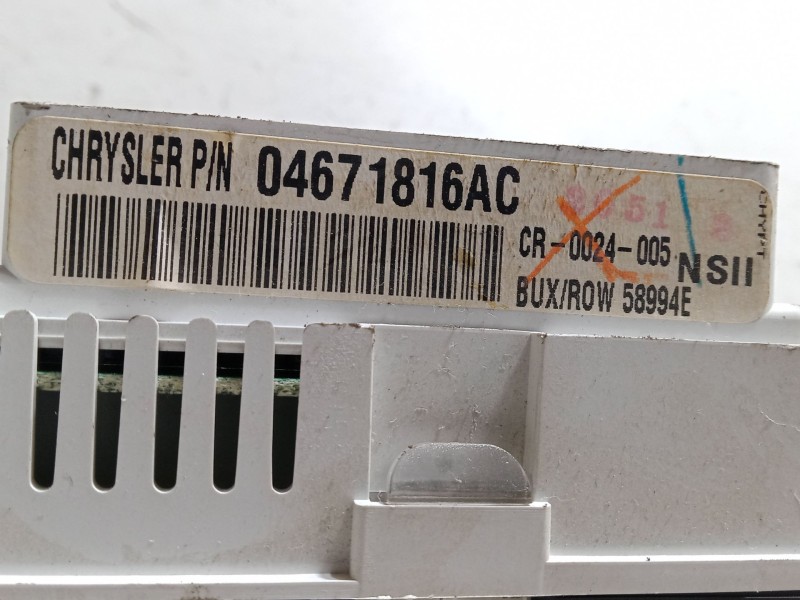 Recambio de cuadro instrumentos para chrysler pt cruiser (pt_) 2.0 referencia OEM IAM 04671816AC  CR-0024-005 Recambio de cuadro instrumentos para chrysler pt cruiser (pt_) 2.0 referencia OEM IAM 04671816AC  CR-0024-005