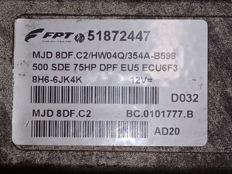 Recambio de centralita motor uce para fiat 500 (312_) 1.3 d multijet (312axb1a) referencia OEM IAM 51872447  0101777B
