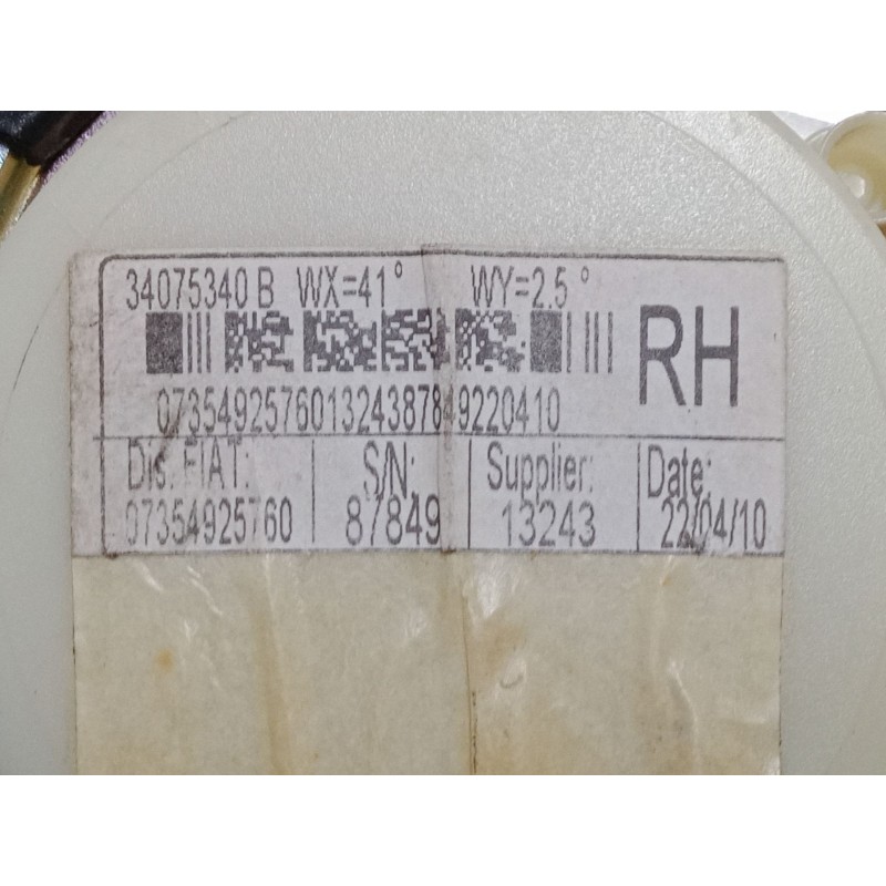 Recambio de cinturon seguridad trasero derecho para fiat 500 (312_) 1.3 d multijet (312axb1a) referencia OEM IAM 07354925760  