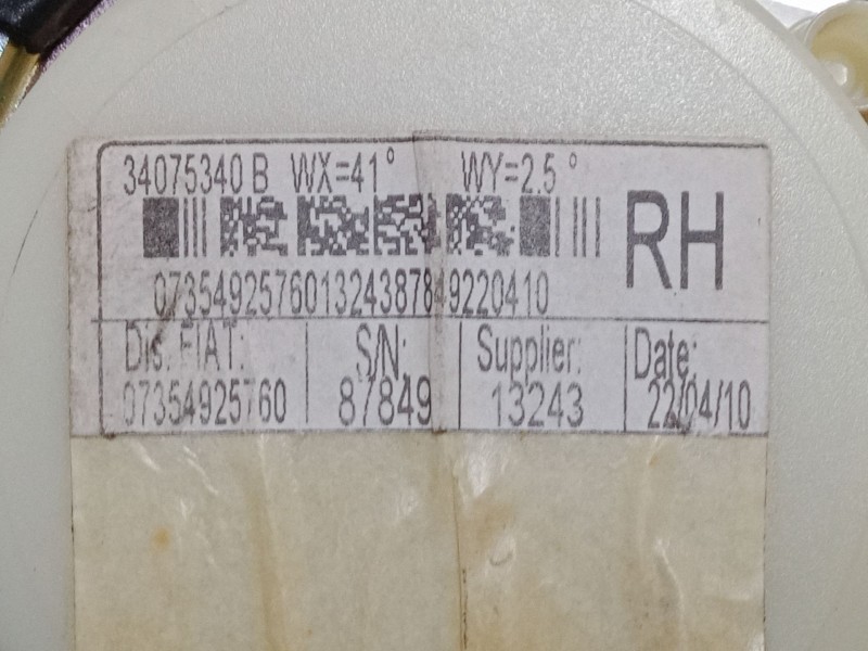 Recambio de cinturon seguridad trasero derecho para fiat 500 (312_) 1.3 d multijet (312axb1a) referencia OEM IAM 07354925760  