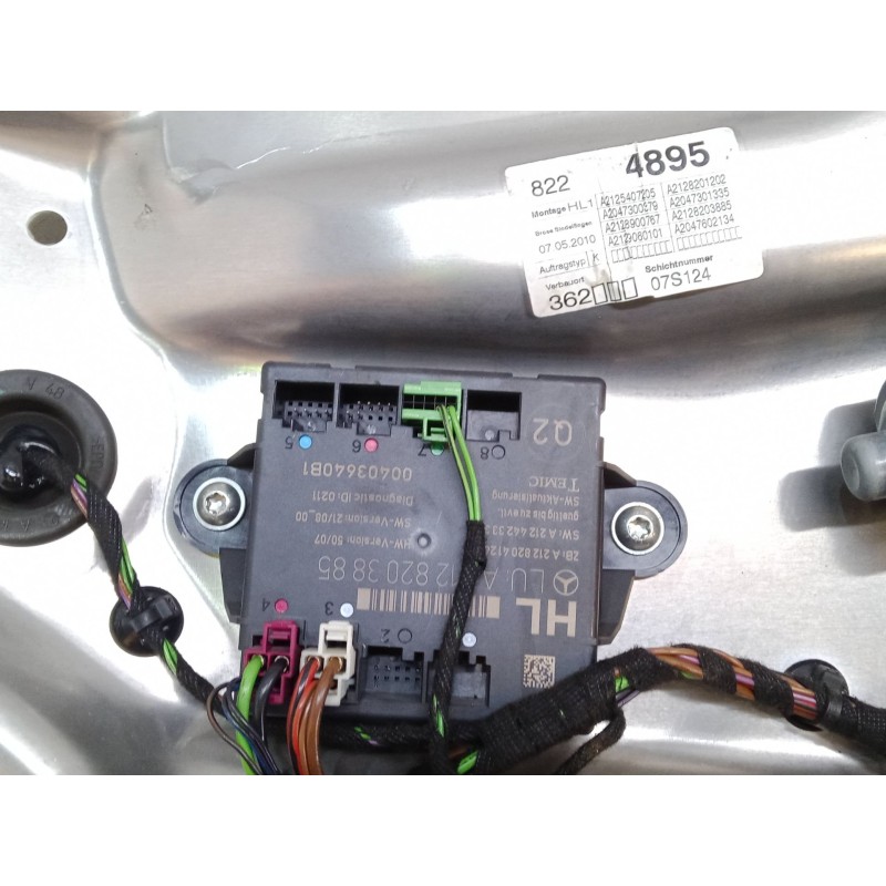 Recambio de elevalunas electrico trasero izquierdo para mercedes-benz clase e (w212) e 200 cdi / bluetec (212.005, 212.006) refe