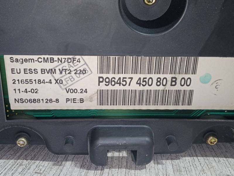 Recambio de cuadro instrumentos para citroën xsara coupé (n0) 1.6 16v referencia OEM IAM P9645745080B00   Recambio de cuadro instrumentos para citroën xsara coupé (n0) 1.6 16v referencia OEM IAM P9645745080B00