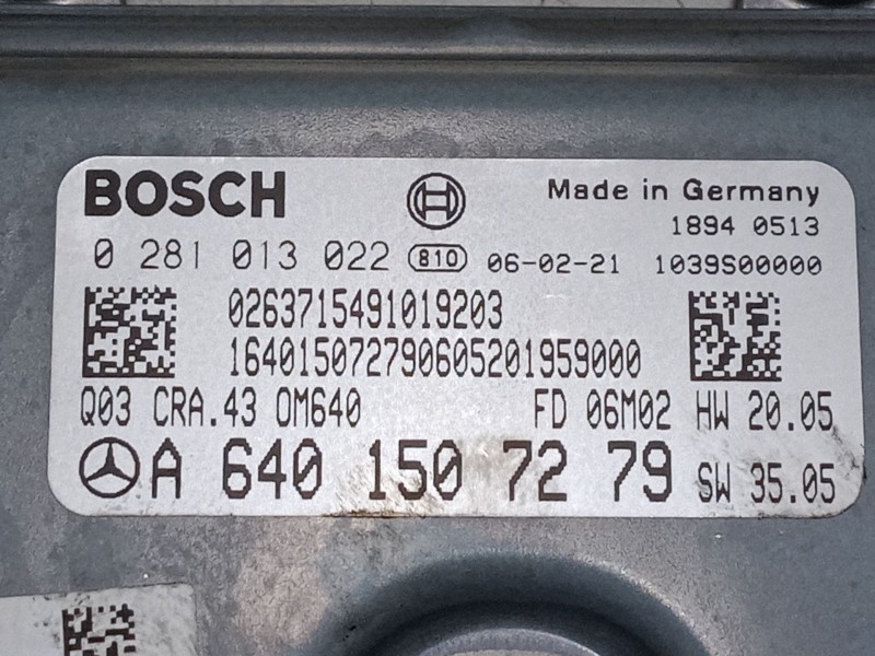 Recambio de centralita motor uce para mercedes-benz clase a (w169) a 180 cdi (169.007, 169.307) referencia OEM IAM A6401507279  