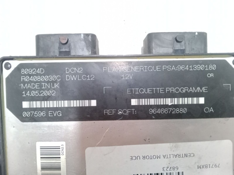 Recambio de centralita motor uce para peugeot 206 hatchback (2a/c) 1.9 d referencia OEM IAM 9641390180  9646672880