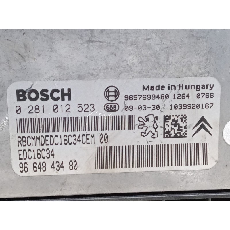 Recambio de centralita motor uce para citroën c3 i (fc_, fn_) 1.4 hdi referencia OEM IAM 9664843480 EDC16C34 0281012523