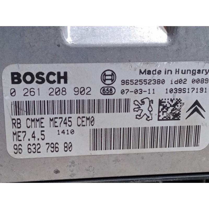 Recambio de centralita motor uce para citroën c3 i (fc_, fn_) 1.6 16v referencia OEM IAM 9663279680  0261208902