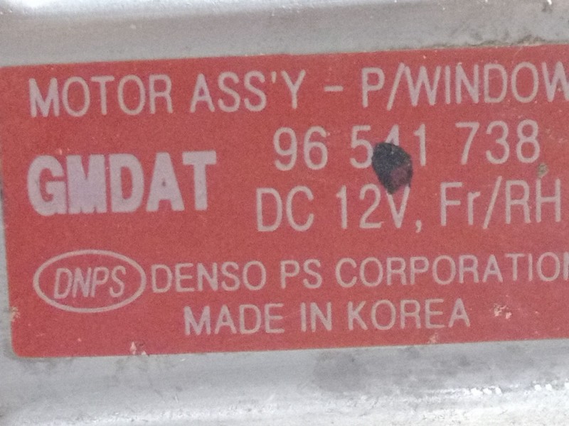 Recambio de elevalunas electrico delantero derecho para chevrolet aveo / kalos hatchback (t200) 1.4 16v referencia OEM IAM 96541