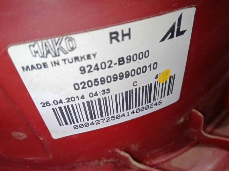 Recambio de piloto trasero derecho para hyundai i10 ii (ba, ia) 1.0 referencia OEM IAM   