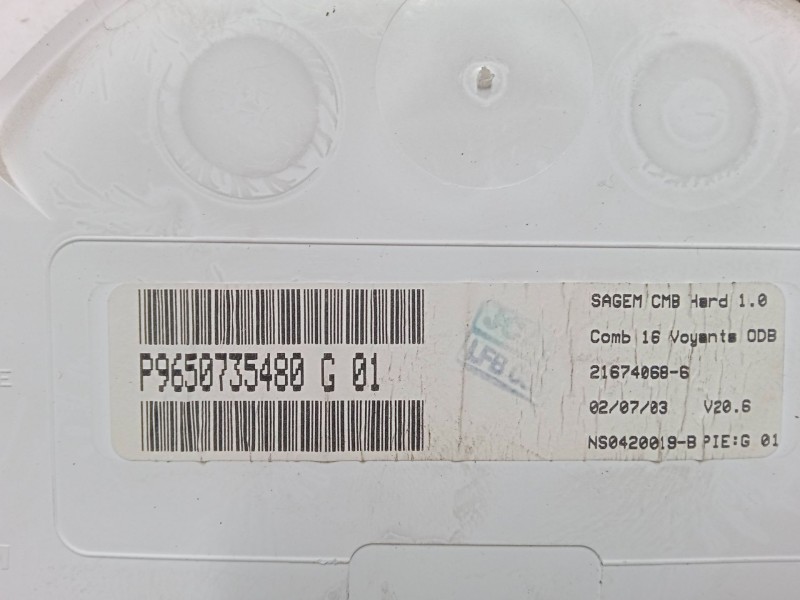 Recambio de cuadro instrumentos para citroën c3 pluriel (hb_) 1.4 referencia OEM IAM P9650735480  