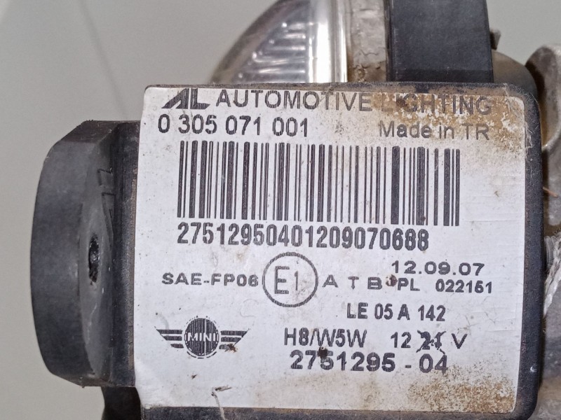 Recambio de faro antiniebla derecho para mini mini (r56) cooper referencia OEM IAM 275129504  0305071001