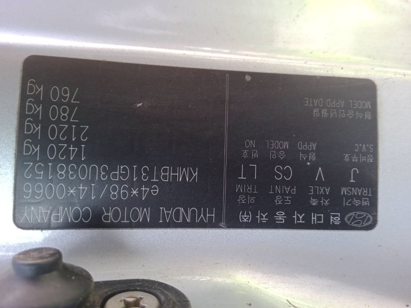 hyundai getz (tb) del año 2003