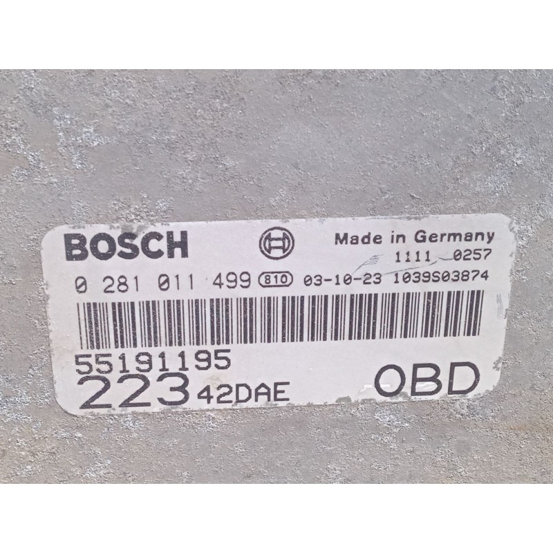 Recambio de centralita motor uce para fiat doblo monospace (119_, 223_) 1.2 (223axa1a) referencia OEM IAM 55191195  0281011499