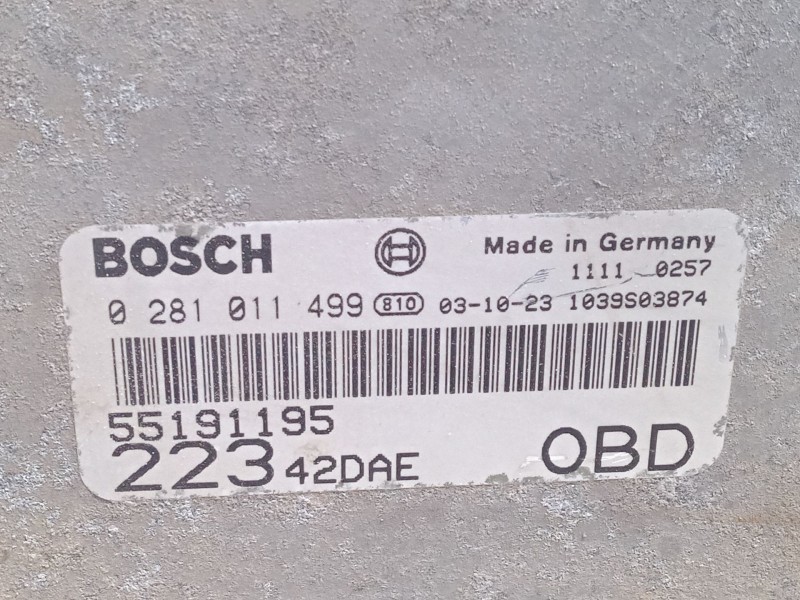 Recambio de centralita motor uce para fiat doblo monospace (119_, 223_) 1.2 (223axa1a) referencia OEM IAM 55191195  0281011499