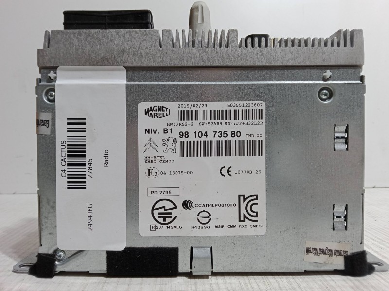 Recambio de radio para citroën c4 cactus 1.2 vti 82 referencia OEM IAM 9810473580  