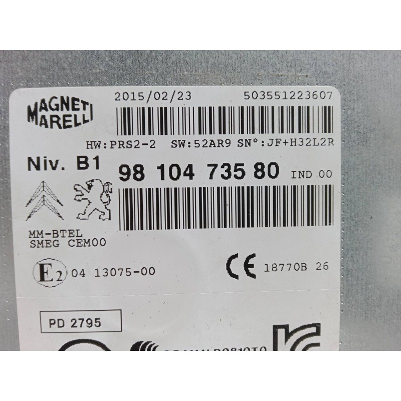 Recambio de radio para citroën c4 cactus 1.2 vti 82 referencia OEM IAM 9810473580  