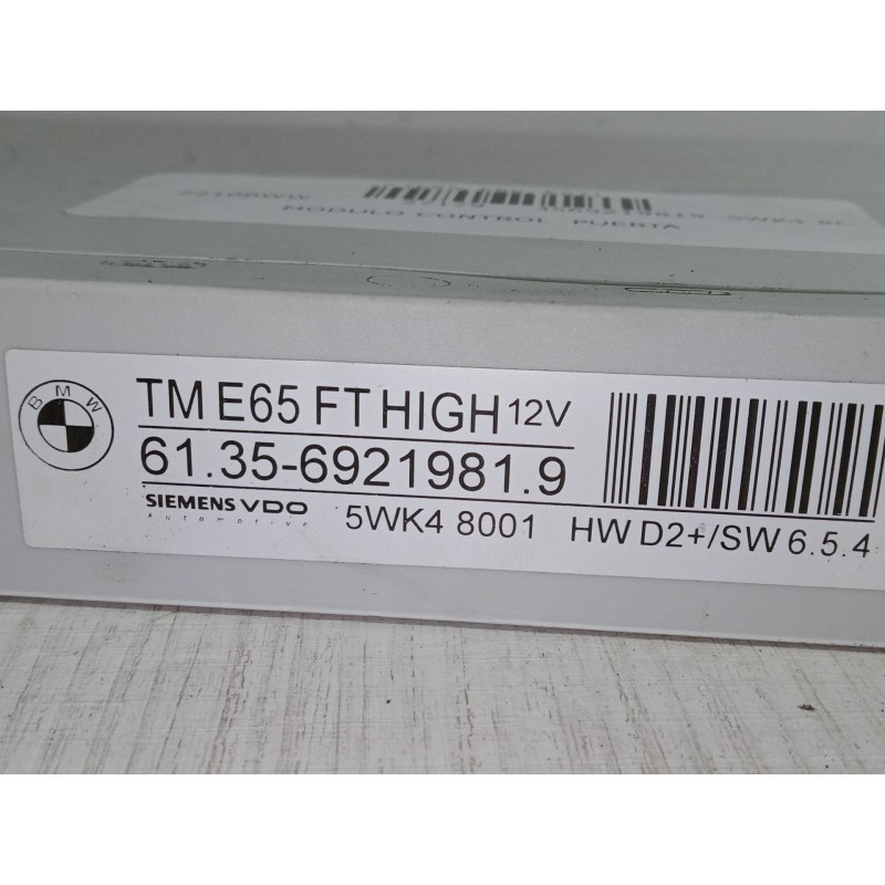 Recambio de modulo control puerta para bmw 7 (e65, e66, e67) 735 i, li referencia OEM IAM 6135692198195WK48001  