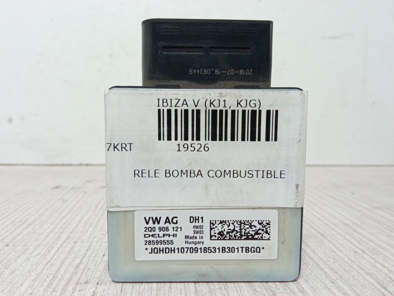 Recambio de rele bomba combustible para seat ibiza v (kj1, kjg) 1.6 tdi referencia OEM IAM 2Q0906121 28599555 JQHDH1070918531 B3
