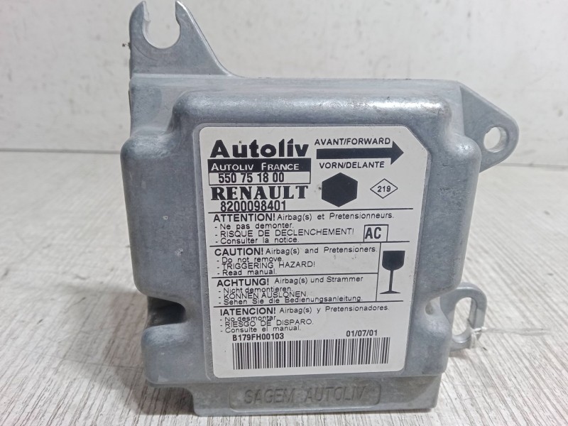 Recambio de centralita airbag para renault kangoo (kc0/1_) 1.9 dci 4x4 (kc0v) referencia OEM IAM 8200098401  