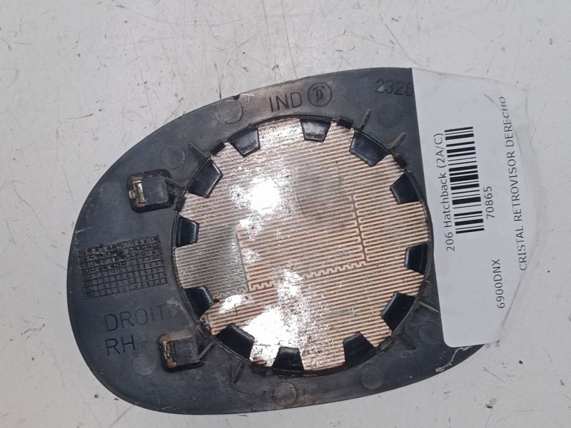 Recambio de cristal retrovisor derecho para peugeot 206 hatchback (2a/c) 1.4 i referencia OEM IAM   