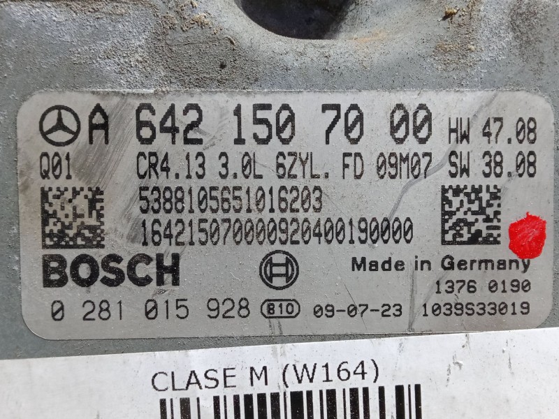 Recambio de centralita motor uce para mercedes-benz clase m (w164) ml 350 cdi 4-matic (164.122) referencia OEM IAM 6421507000  0