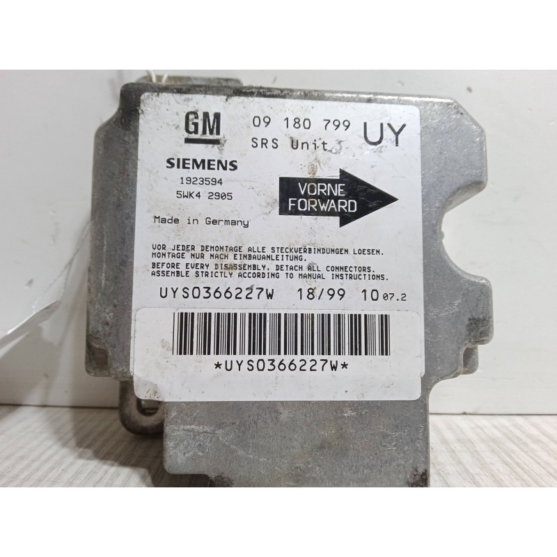 Recambio de centralita airbag para opel astra g station wagon (t98) 1.8 16v (f35) referencia OEM IAM 09180799UY 1923594 5WK42905