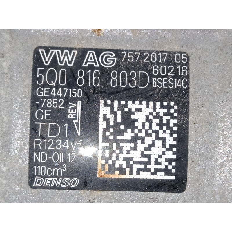 Recambio de compresor a/a para seat ibiza v (kj1, kjg) 1.0 tsi referencia OEM IAM 5Q0816803D  