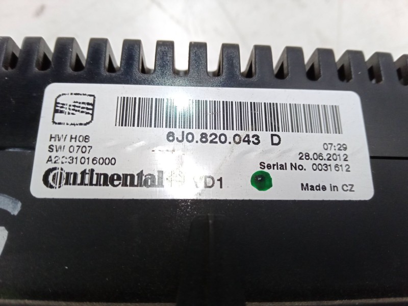 Recambio de mando climatizador para seat ibiza iv (6j5, 6p1) 1.6 tdi referencia OEM IAM 6JO820043D  