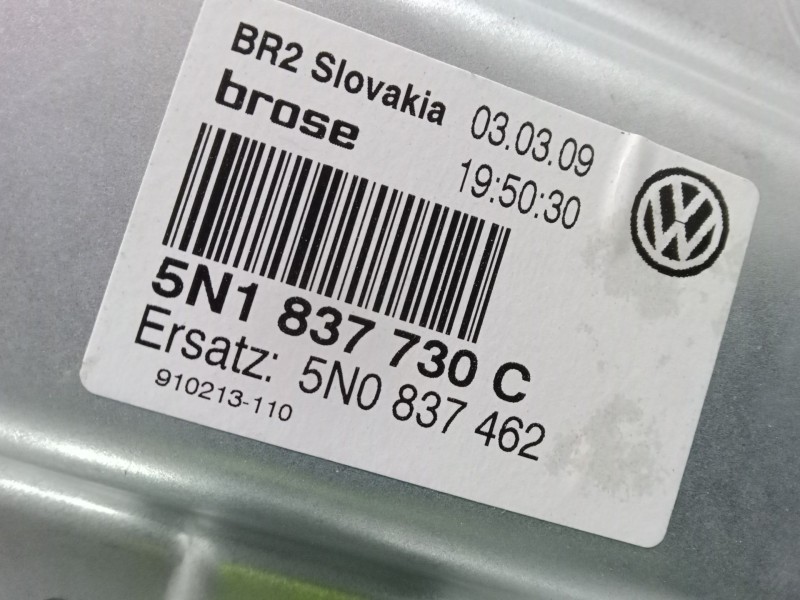 Recambio de elevalunas delantero derecho para volkswagen tiguan (5n_) 2.0 tdi referencia OEM IAM 5N0837462  