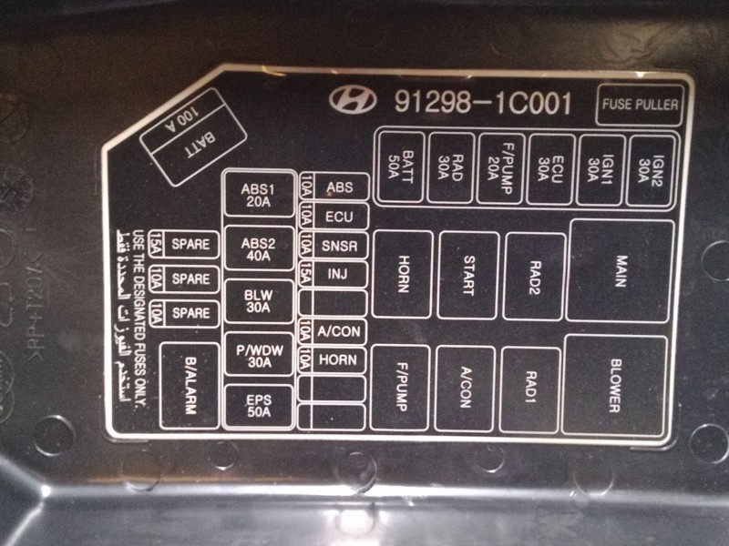 Recambio de caja reles / fusibles para hyundai getz (tb) 1.1 referencia OEM IAM 912401C160  