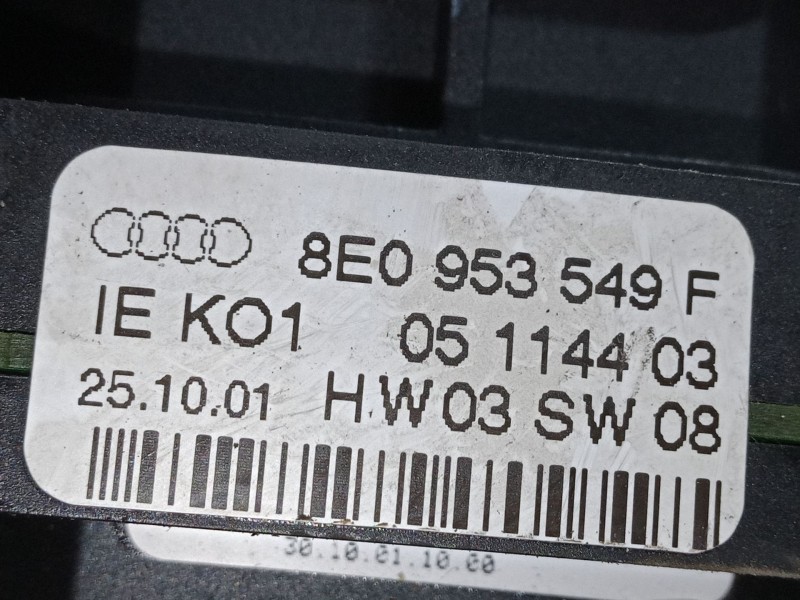 Recambio de mando luces para audi a4 b6 avant (8e5) 2.0 referencia OEM IAM 8E0953549   Recambio de mando luces para audi a4 b6 avant (8e5) 2.0 referencia OEM IAM 8E0953549
