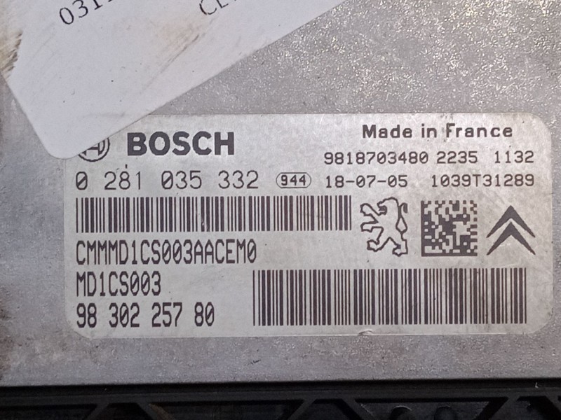 Recambio de centralita motor uce para citroën c4 spacetourer (3d_) 1.5 bluehdi 130 referencia OEM IAM 98302257009818703480  