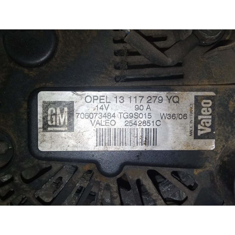 Recambio de alternador para opel meriva a monospace (x03) 1.3 cdti (e75) referencia OEM IAM OPEL13117279YQ 706073484TG9S015 