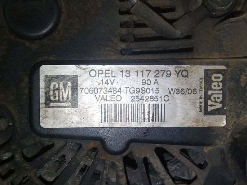 Recambio de alternador para opel meriva a monospace (x03) 1.3 cdti (e75) referencia OEM IAM OPEL13117279YQ 706073484TG9S015 