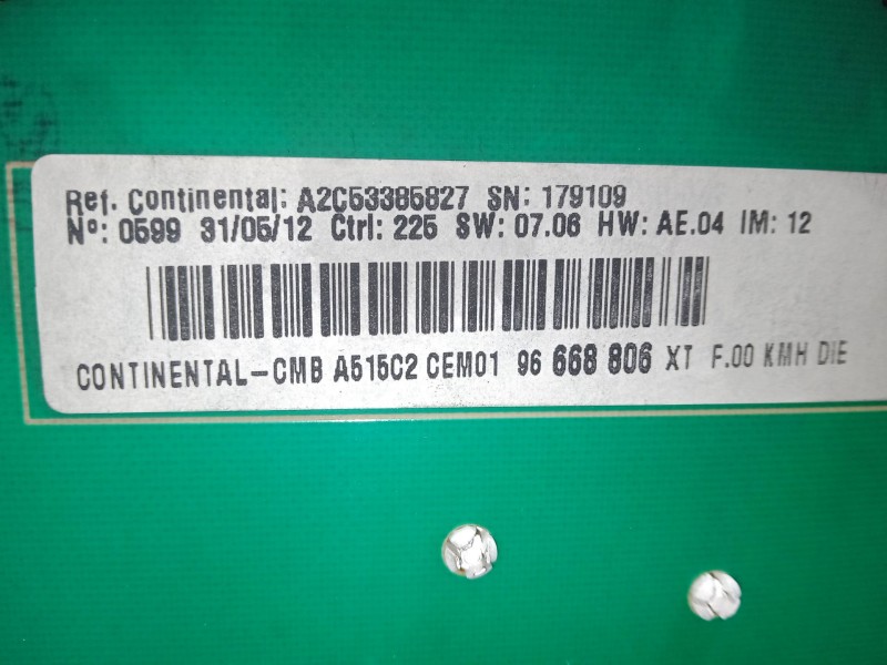 Recambio de cuadro instrumentos para citroën c3 ii (sc_) 1.4 hdi 70 (sc8hzc, sc8hr0, sc8hp4) referencia OEM IAM 96668806  